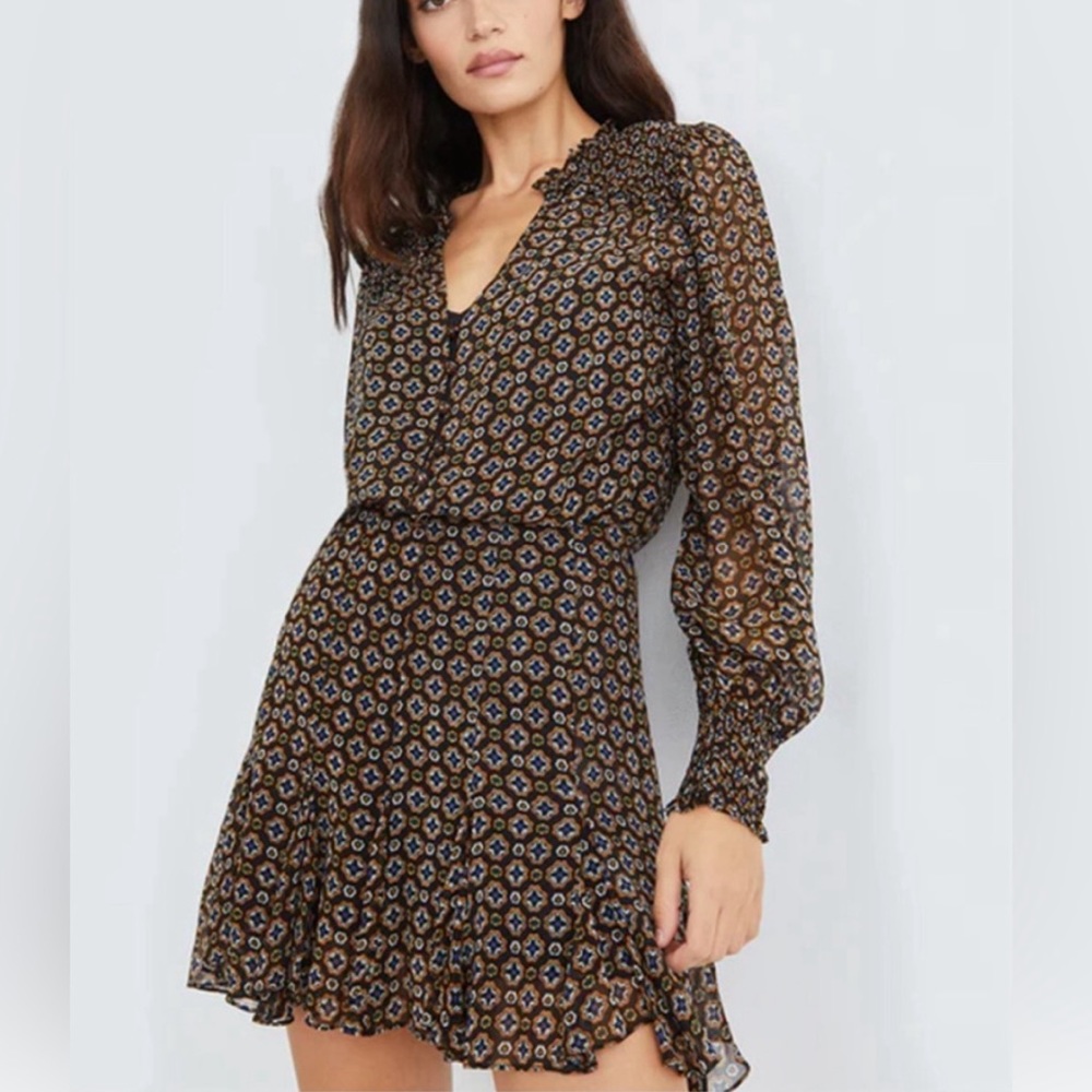 NWT Veronica Beard Sacchi Token Dress‎ 2/4 Long Sleeve Lined Boho